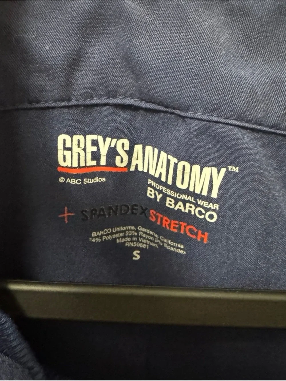 Grey's Anatomy Navy Zip-Front Bomber Scrub Jacket